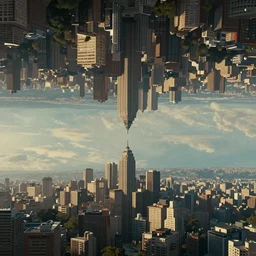 a very high resolution image from a new movie, upside - down city, beautiful scenery, photorealistic, photography, directed by wes anderson