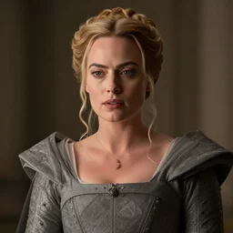margot robbie as cersei lannister, high detail, fine art, cinematic, realistic photography, volumetric lighting, 4 k, hdr