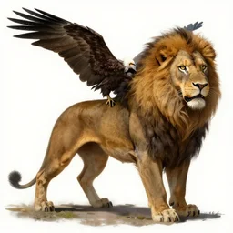 griffon concept art, lion body, beksinski, wayne barlowe