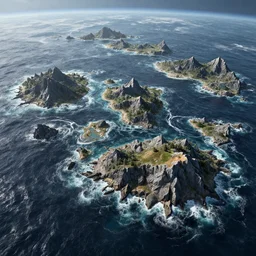 octane render this is a land on an unforgiving world of churning oceans and jagged coastlines. every habitable island is situated somewhere along the planet's equator where the weather is still volatile but more hospitable than any points to the north or south