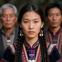 portrait of a stunningly beautiful asian tribal female, depth of field, zeiss lens, detailed, symmetrical, centered, fashion photoshoot, by Annie Leibovitz and Steve McCurry, David Lazar, Jimmy Nelsson, Breathtaking, 8k resolution, extremely detailed, beautiful, establishing shot, artistic, hyperrealistic, beautiful face, octane render