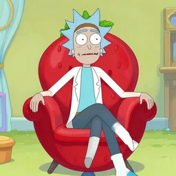 halle berry as a strawberry chair, rick and morty