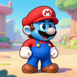 mario bros is a smurf, digital art, trending on artstation