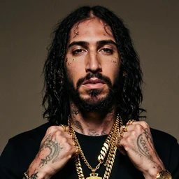 jesus as the rapper 6 ix 9 ine, tatoos on face, golden chains