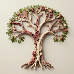 tree of life made of flesh, bones,