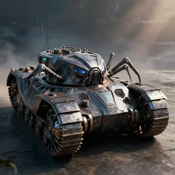 sci fi spider tank, highly detailed, cinematic, dramatic lighting, 8 k