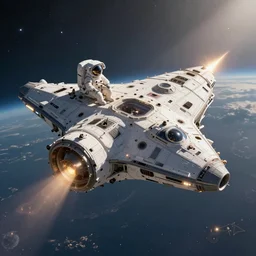 a spaceship, fantastic lighting by tooth wu