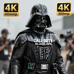 Darth Vader in Call of Duty black ops, highly detailed, high quality, HD, 4k, 8k, Canon 300mm, professional photographer, 40mp, lifelike, top-rated, award winning, realistic, sharp, no blur, edited, corrected, trending