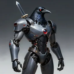 anthropomorphic raven cyborg robot swordsman portrait, horror, game design fanart by concept artist gervasio canda, behance hd by jesper ejsing, by rhads, h. r. giger, makoto shinkai and lois van baarle, ilya kuvshinov
