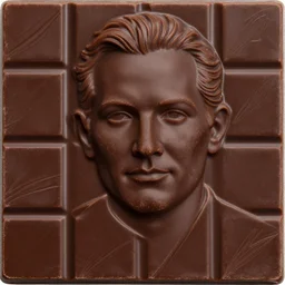 chocolate with a pattern of till lindemann, portrait of dark chocolate