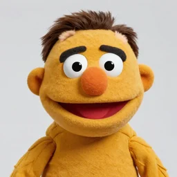 portrait of muppet puppet skin cloth danny devito as a muppet puppet in sesame street drinking a glass of orange juice, dlsr photo, studio lighting, sigma lens, rim light