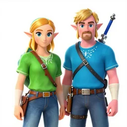walter white and jesse pinkman in zelda breath of the wild art style