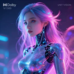beautiful girl cyborg, dolby vision, unreal engine 5, 8 k, lsd - effect, neon - colors, lucid colors, ultra detail, ethereal, magical,