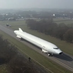 Aerial photography depicting Hyperloop in the Netherlands. Far view, humidity haze. VX video camera still screenshot from 2003 discovery channel documentary