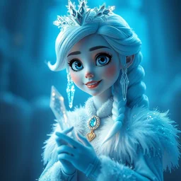 jeff bezos ice queen, cute, insanely detailed, octane render, volumetric lightening, featured on cgsociety, dinsey style.