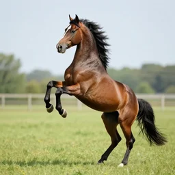 a horse dancing on it's hind legs