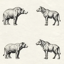 a diagram a graphic of extinct animals, blueprint, diagram, paper texture n 4