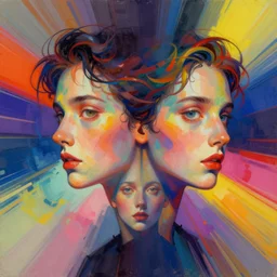 prompt! dream symmetry!! stunning portrait of human!! by victo ngai, kilian eng vibrant colours, dynamic lighting, digital art, winning award masterpiece, fantastically beautiful, illustration, aesthetically inspired by beksinski and dan mumford, trending on artstation, art by greg rutkowski, 8 k