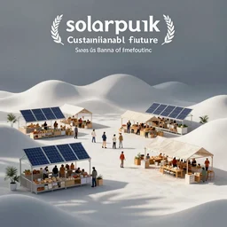 solarpunk, market place, community, sustainable future