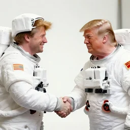 donald trump shaking hands with astronaut cat
