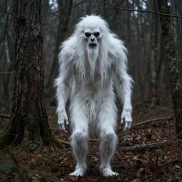 white wendigo in woods