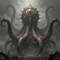ultra realist 3D render of the world of Lovecraft Elden Ring and Giger, gigantic oily tentacles and eyes, very intricate details, dense fog, golden ratio, omnious lighting, symmetry accurate anatomy features, artstation cg society, octane render