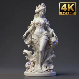 baroque vaporwave statue, trending on art station, 4k UHD, 8k, painting illustration, high detail, rendered in unreal engine