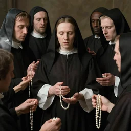 dall - e ai surrounded by puritans clutching pearls