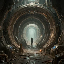 a holy dieselpunk portal to another dimension, surreal, highly detailed, artstation, smooth, sharp focus, by greg rutkowski, 8 k