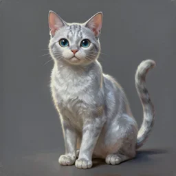 a fullbody pose of humanoid cat, beautiful clean oil painting a anthropomorphic cat, pinterest, artstation trending, behance, silver, laser light, trending on furaffinity, backlighting, cartoon, by kawacy