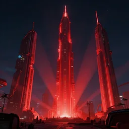 red coast in the three problem, movie scene designed, concept art, digital art, nighttime, futuristic, volumetric lighting, view from below, vivid colours, nighttime, godrays, cinematic, high detail - 1 0 2 4