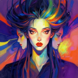 symmetry!! stunning portrait of [ character ]!! by victo ngai, kilian eng vibrant colours, dynamic lighting, digital art, winning award masterpiece, fantastically beautiful, illustration, aesthetically inspired by beksinski and dan mumford, trending on artstation, art by greg rutkowski, 8 k