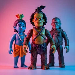 cronenberg flesh monster krishna by wayne barlow and greg rutkowski and donato giancola, action figure, sofubi, studio lighting, colored gels, colored background, xf iq 4, 1 5 0 mp, 5 0 mm, f 1. 4, iso 2 0 0, 1 / 1 6,