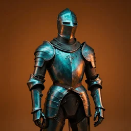 portrait of a medieval dj cyborg knight, by hans bellmer, teal orange, studio light, cinematic light