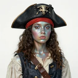 a girl pirate with iridescent skin by amy sherald