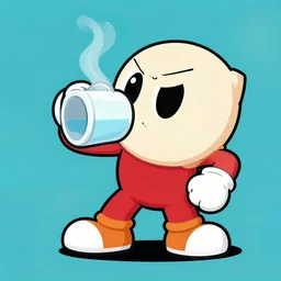 cuphead drinking himself
