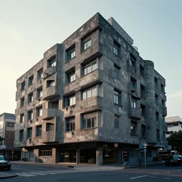 brutalism institute building, design by gerd hanska, blade runner 2 0 4 9 cinematography, photograph by hoyte van hoytema, 8 k