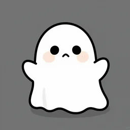 cute and simple ghost illustration, friendly