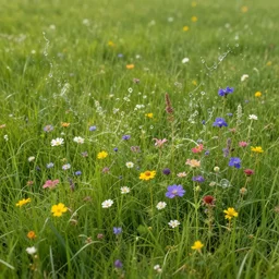 grass field wild flowers splash art graphic design art, fantasy, highly detailed, art by greg rutkowski