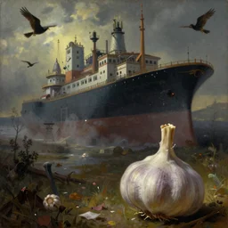 a humanoid garlic is yelling mothership down, when the birds returned the next morning they were furious to find that their prisoner had escaped, a darkest academia alex colville painting