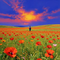 abandoned by richard diebenkorn, thermal vision sci - fi meadow poppy, archdaily, wallpaper, highly detailed, trending on artstation.