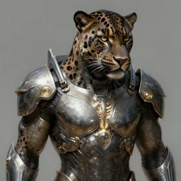 portrait of a panther, sci - fi armour! muscular, glowing lights, intricate, elegant, highly detailed, digital painting, artstation, concept art, smooth, sharp focus, illustration, art by artgerm and greg rutkowski and alphonse mucha