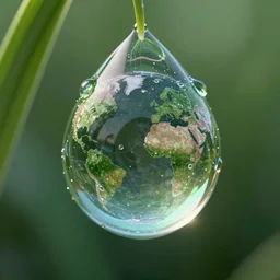 nature in a drop of dew, within every dew drop a world of struggle, fantasy intricate elegant under, lush volumetric lighting 3 d modelling