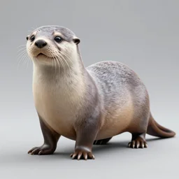 bipedal albino amphibious otter seal feline alien creature with a fat tail, speculative biology