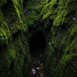50mm f1.8 photography of a slimy moss covered grotesque liminal space, trypophobia