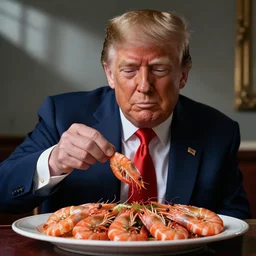 donald trump eating shrimp