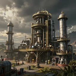 very detailed, photo realistic, unreal engine. machine plant