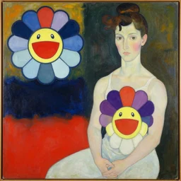 artwork by egon schiele, takashi murakami, rothko