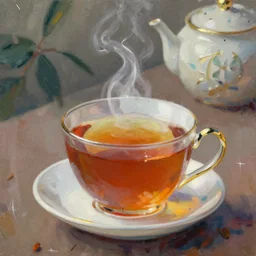 gold peak tea, beautiful painting, oil on canvas, by ewa czarniecka, award winning masterpiece,
