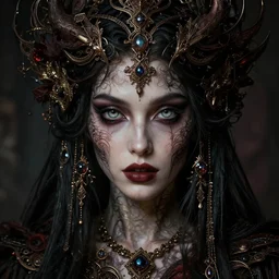close up portrait on the enchanting femenine witch, hyper attractive, seductive, very complex, hyper - maximalist, overdetailed, legendary cinematic, darkfantasy, archetype with timeless beauty breathtaking eyes, highly intricate, digital art, very elegant, hdr 8 k, biblical art, realism, incomprehensible yet perspicious detail, unbeatable quality, silent hill aesthetic, photorealistic, lifelike, dslr 8 k, unbeatable coherency, omnious intricate, octane render, deviantart
